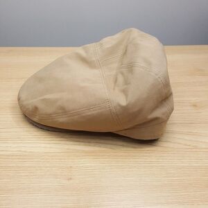 SCALA Newsboy Hat Mens Large Tan Cotton Blend Flat Cap Packable